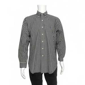 Ralph Lauren Men's Navy and White‎ Checkered Button-Up Shirt